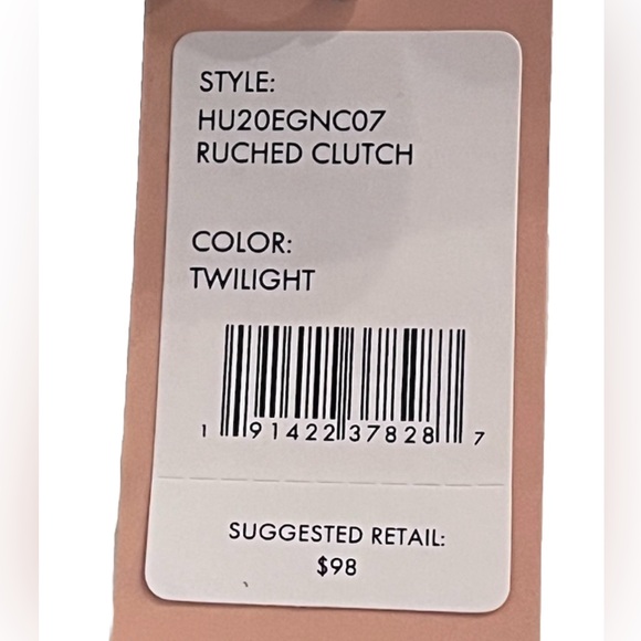 REBECCA MINCOFF Metallic Ruched Vegan Leather Zippered Clutch Bag NWT HU20EGNC07 - Picture 15 of 15